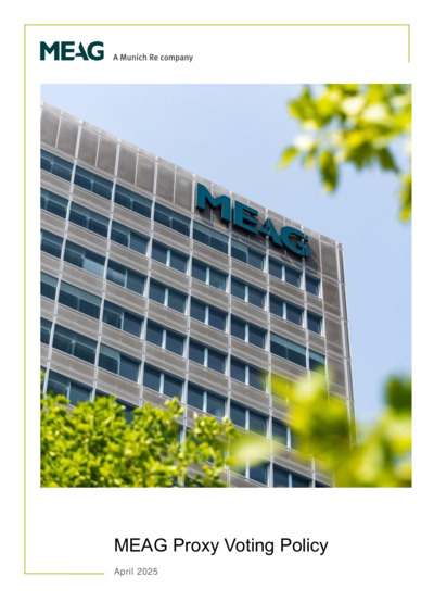 Front page of report 'MEAG Proxy Voting Policy'