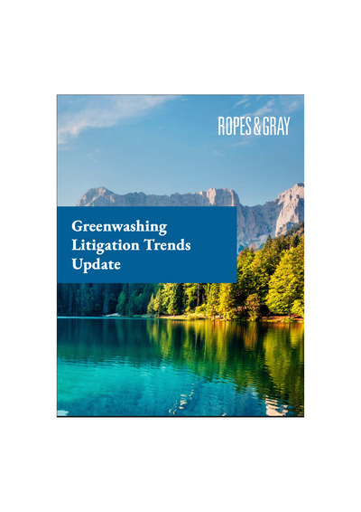 Front page of report 'Greenwashing Litigation Trends Update - U.S.'