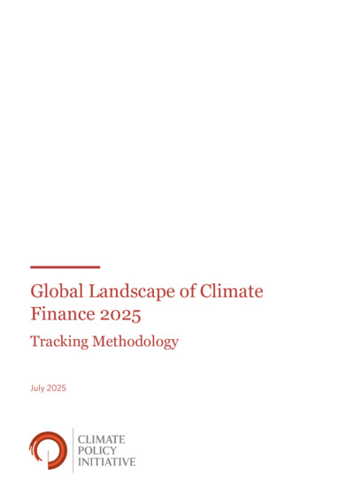 Front page of report 'Tracking Methodology - Global Landscape of Climate Finance 2025'