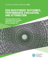Front page of report 'ESG INVESTMENT OUTCOMES, PERFORMANCE EVALUATION, AND ATTRIBUTION'
