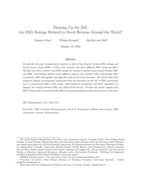 Front page of report 'Drawing Up the Bill: Are ESG Ratings Related to Stock Returns Around the World?'