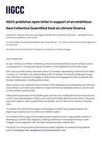 Front page of report 'New Collective Quantified Goal on climate finance'