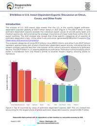 Front page of report '$16 Billion in U.S. Insect Dependent Exports: Discussion on Citrus, Cocao, and Other Fruits '