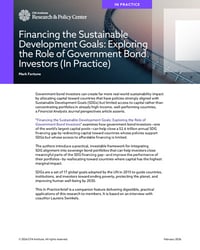 Front page of report 'Financing the Sustainable Development Goals (SDGs)'