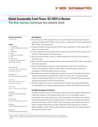 Front page of report 'Global Sustainable Fund Flows: Q3 2024 in Review'
