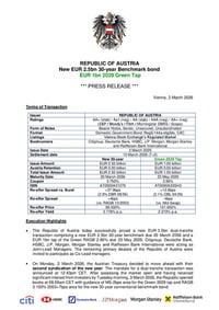 Front page of report 'REPUBLIC OF AUSTRIA - EUR 1bn 2029 Green Tap'