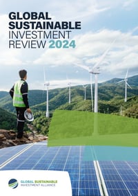 Front page of report 'GLOBAL SUSTAINABLE INVESTMENT REVIEW 2024'