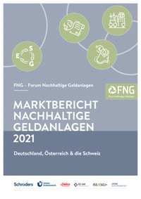 Front page of report 'MARKTBERICHT NACHHALTIGE GELDANLAGEN 2021 - Deutschland, Österreich und die Schweiz'