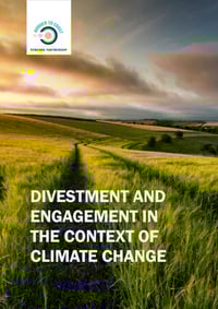 Front page of report 'DIVESTMENT AND ENGAGEMENT IN THE CONTEXT OF CLIMATE CHANGE'