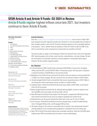 Front page of report 'SFDR Article 8 and Article 9 Funds'