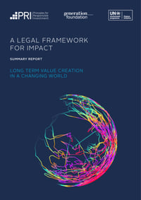 Front page of report 'A LEGAL FRAMEWORK FOR IMPACT'