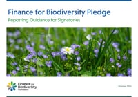 Front page of report 'Finance for Biodiversity Pledge'