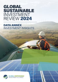 Front page of report 'GLOBAL SUSTAINABLE INVESTMENT REVIEW 2024'
