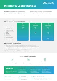 Front page of report 'ESG.Guide Directory & Content Options'