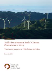Front page of report 'Public Development Banks’ Climate Commitments 2024'