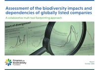 Front page of report 'Assessment of the biodiversity impacts and dependencies of globally listed companies'