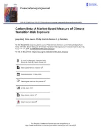 Front page of report 'Carbon Beta: A Market-Based Measure of Climate Transition Risk Exposure'