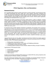 Front page of report 'PFAS: Regulation, Risk, and Remediation'