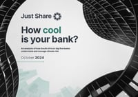 Front page of report 'How cool is your bank?'