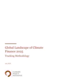 Front page of report 'Tracking Methodology - Global Landscape of Climate Finance 2025'