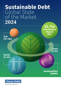 Front page of report 'Sustainable Debt Global State of the Market 2024'