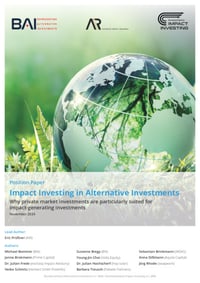 Front page of report 'Impact Investing in Alternative Investments'