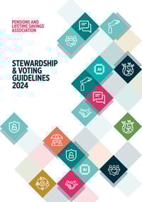 Front page of report 'PLSA Stewardship and Voting Guidelines 2024'
