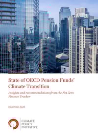 Front page of report 'State of OECD Pension Funds’ Climate Transition'