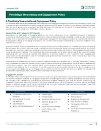 Front page of report 'PineBridge Stewardship and Engagement Policy'