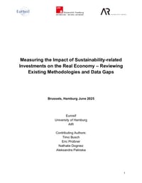 Front page of report 'Measuring the Impact of Sustainability-related Investments on the Real Economy '