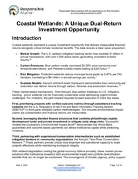 Front page of report 'Coastal Wetlands: A Unique Dual-Return Investment Opportunity '