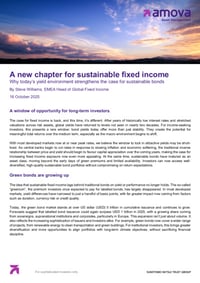 Front page of report 'A new chapter for sustainable fixed income '