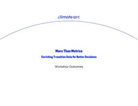 Front page of report 'More Than Metrics Enriching Transition Data for Better Decisions'
