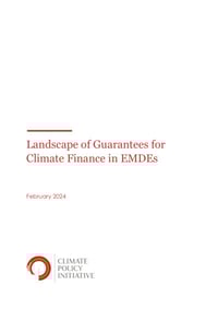 Front page of report 'Landscape of Guarantees for Climate Finance in EMDEs'