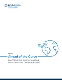 Front page of report 'Ahead of the Curve: Factoring the Cost of Carbon Into Long-Term Decision-Making'