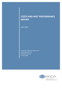 Front page of report 'COSTS AND PAST PERFORMANCE REPORT'