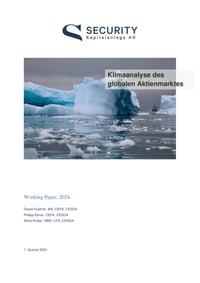 Front page of report 'Klimaanalyse des globalen Aktienmarktes'
