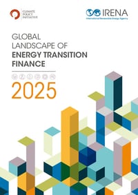 Front page of report 'Global landscape of energy transition finance 2025'