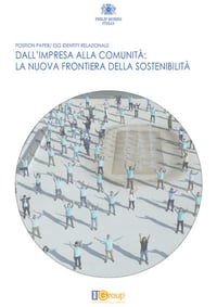 Front page of report 'DALL’IMPRESA ALLA COMUNITÀ: LA NUOVA FRONTIERA DELLA SOSTENIBILITÀ'