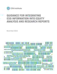 Front page of report 'GUIDANCE FOR INTEGRATING ESG INFORMATION INTO EQUITY ANALYSIS AND RESEARCH REPORTS'