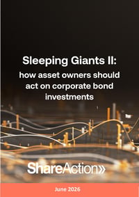 Front page of report 'Sleeping Giants II: how asset owners should act on corporate bond investments'