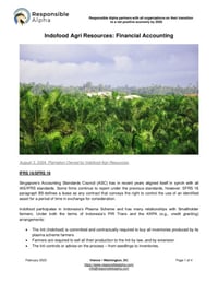 Front page of report 'Indofood Agri Resources: Financial Accounting'
