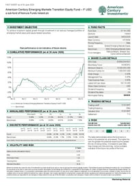 Front page of report 'American Century Emerging Markets Transition Equity Fund – F USD'