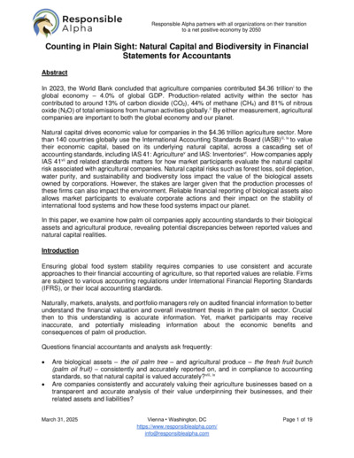 Front page of report 'Natural Capital and Biodiversity in Financial Statements for Accountants'